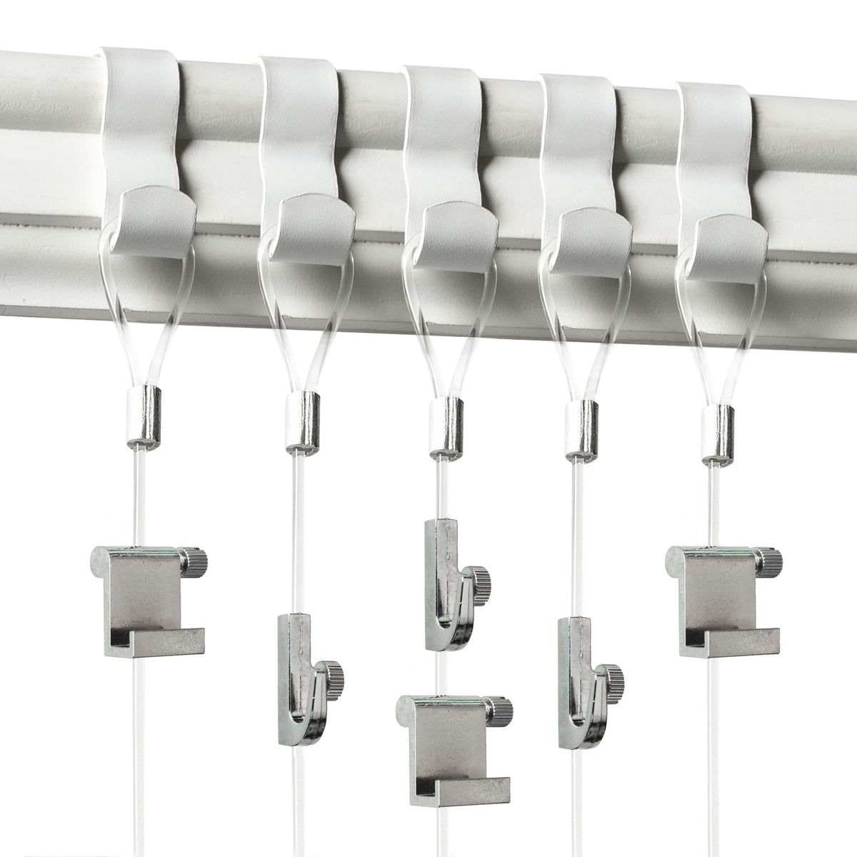 Gallery Kit with White Picture Rail Hooks - GSK-12 - Picture Hang Solutions