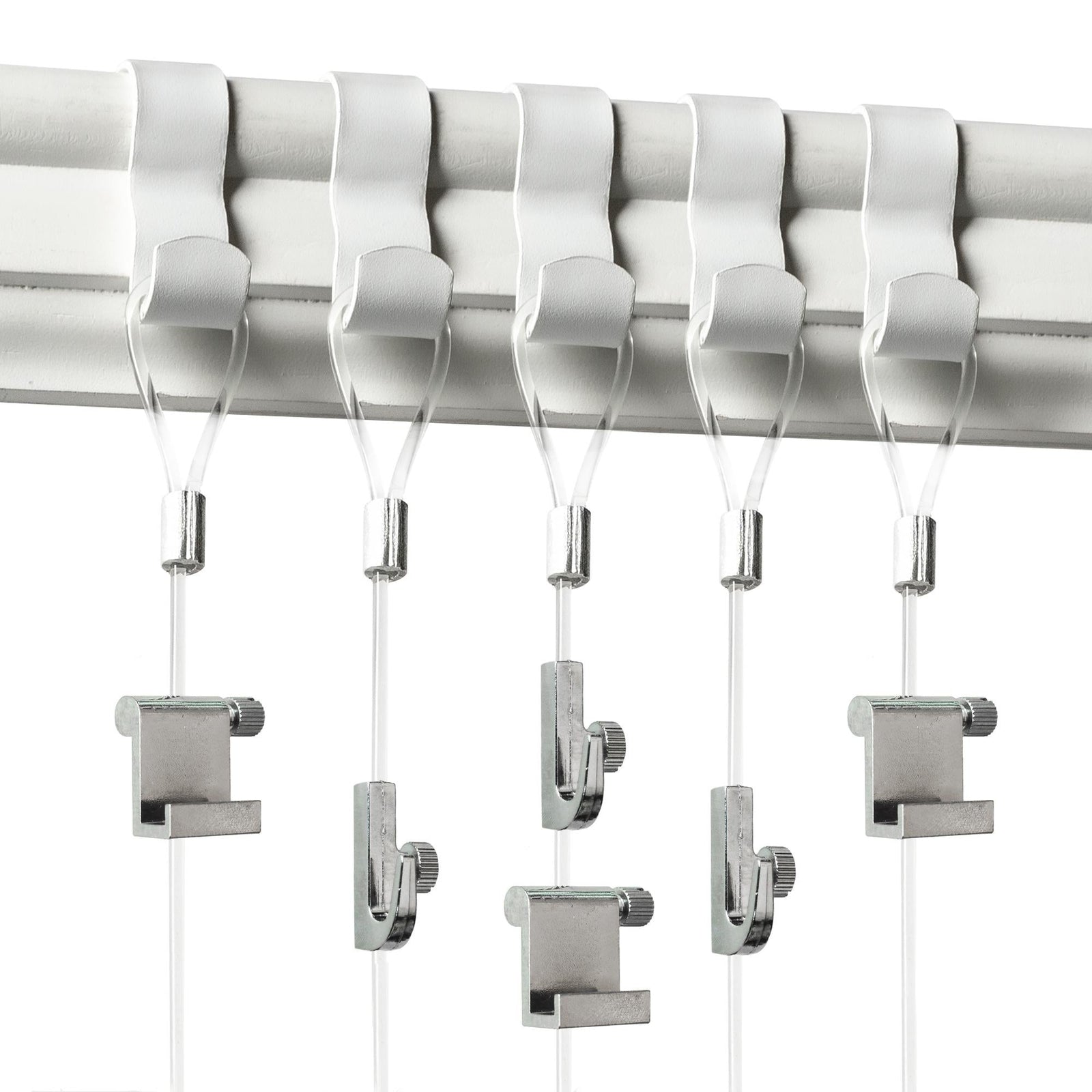 Gallery Kit with White Picture Rail Hooks - S-GSK-12 - Picture Hang Solutions