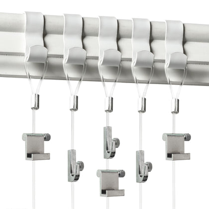 Gallery Kit with White Picture Rail Hooks - S-GSK-12 - Picture Hang Solutions