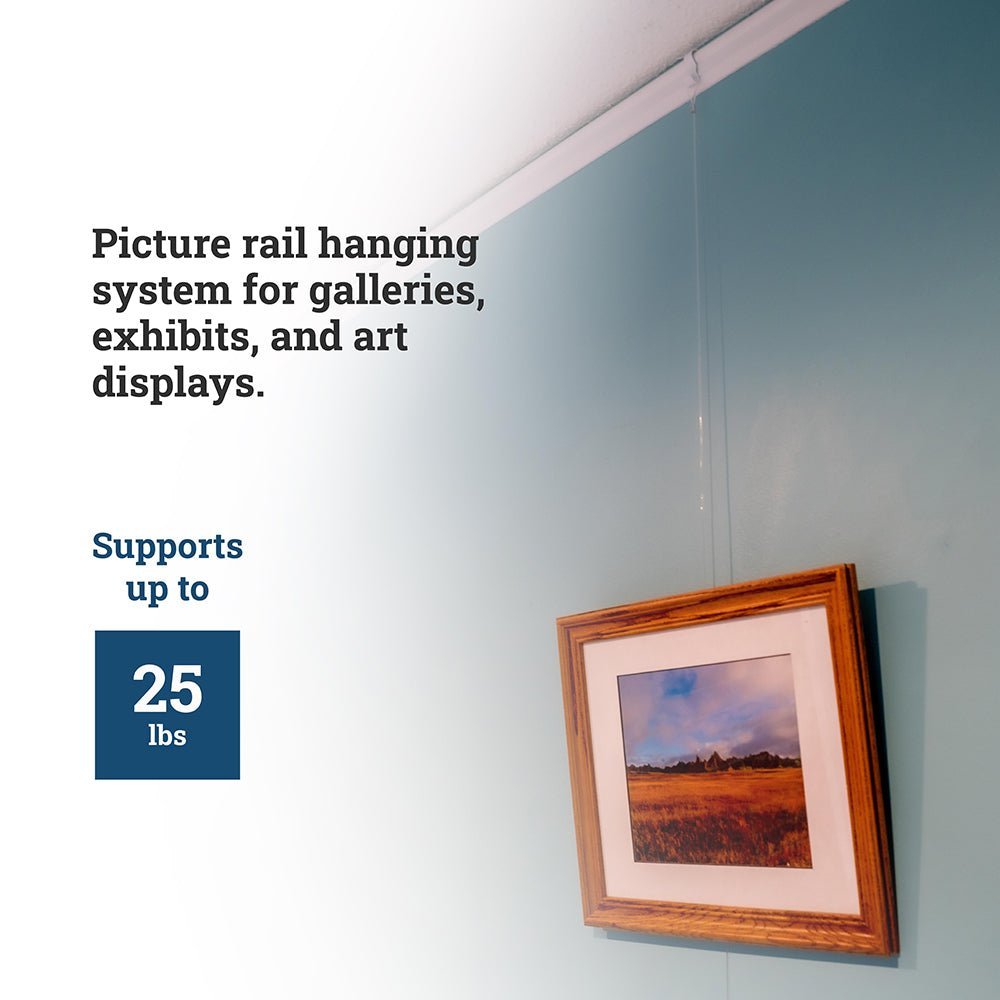 Gallery Kit with White Picture Rail Hooks - S-GSK-12 - Picture Hang Solutions