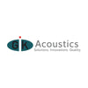 Gk acoustics logo featuring a teal oval with black ’g’ and ’k’ letters, accented by a small red dot above the ’i’ in ’acoustics,’ alongside gray text reading “solutions.