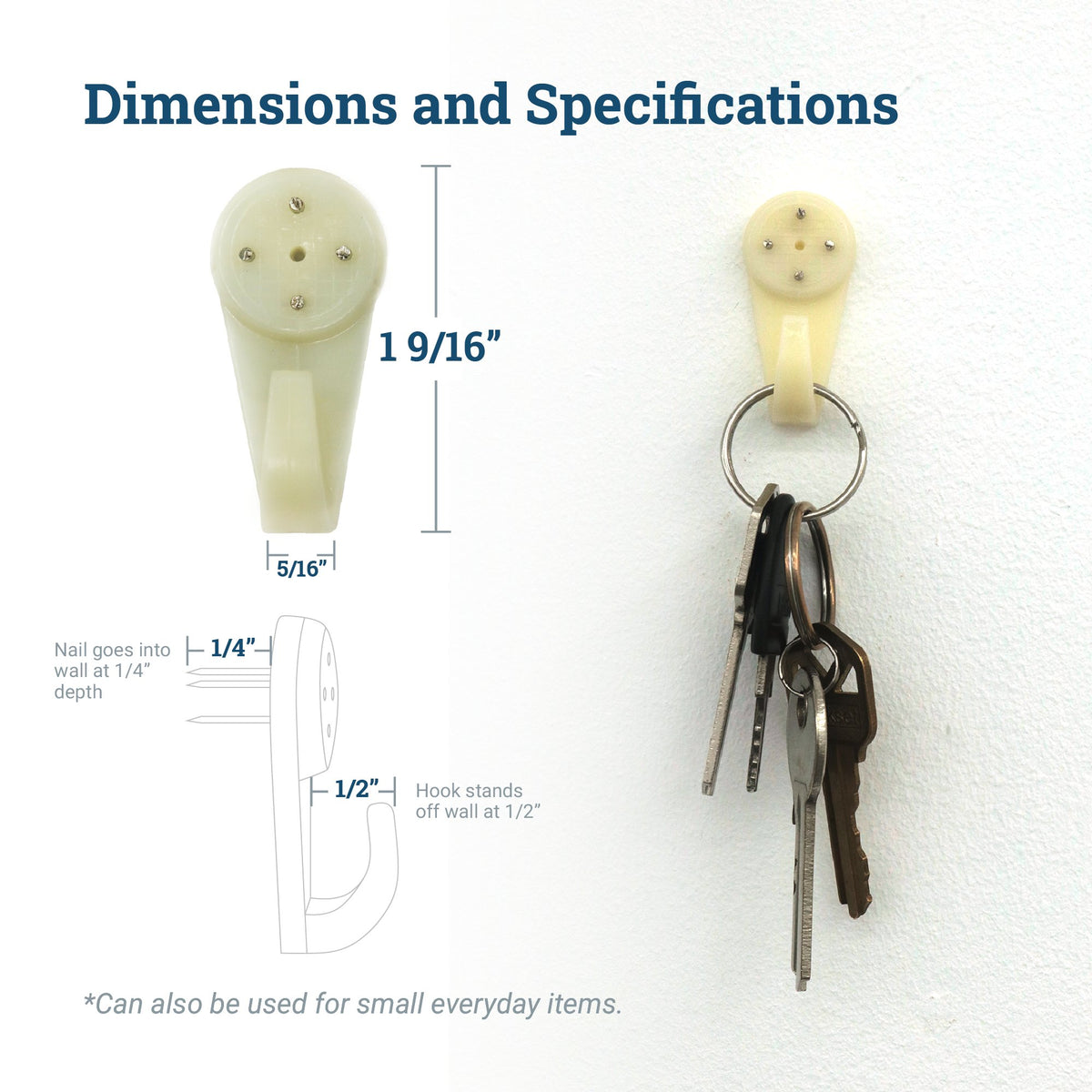 Hardwall Plastic Hook Large - HWR-208X - Picture Hang Solutions