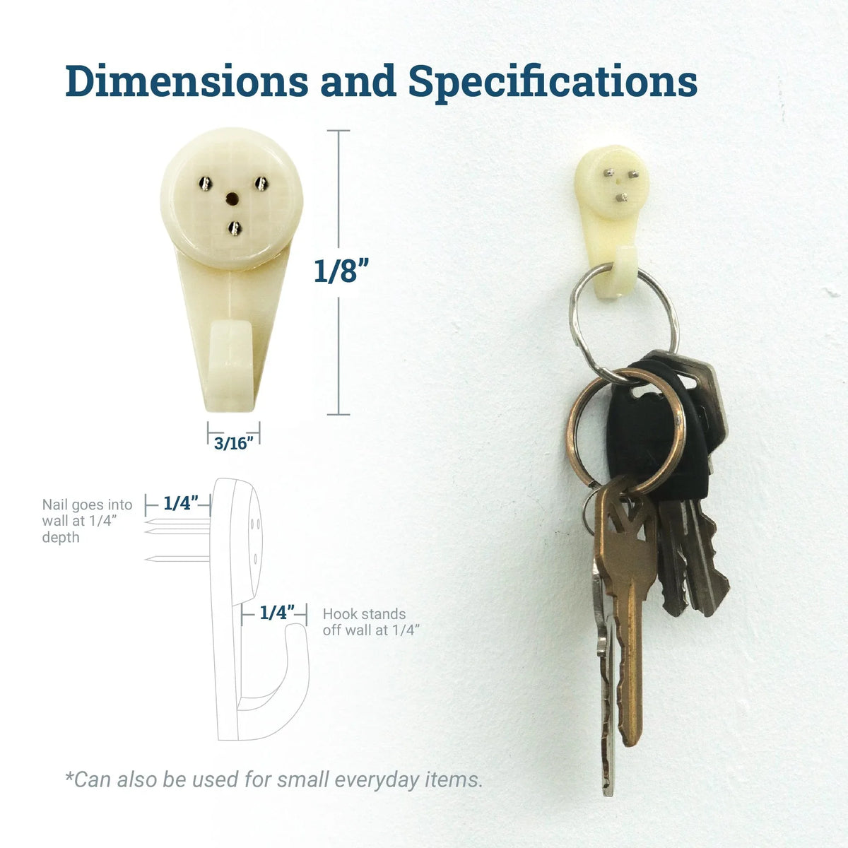 Hardwall Plastic Hook Small - S-HWR-209X - Picture Hang Solutions