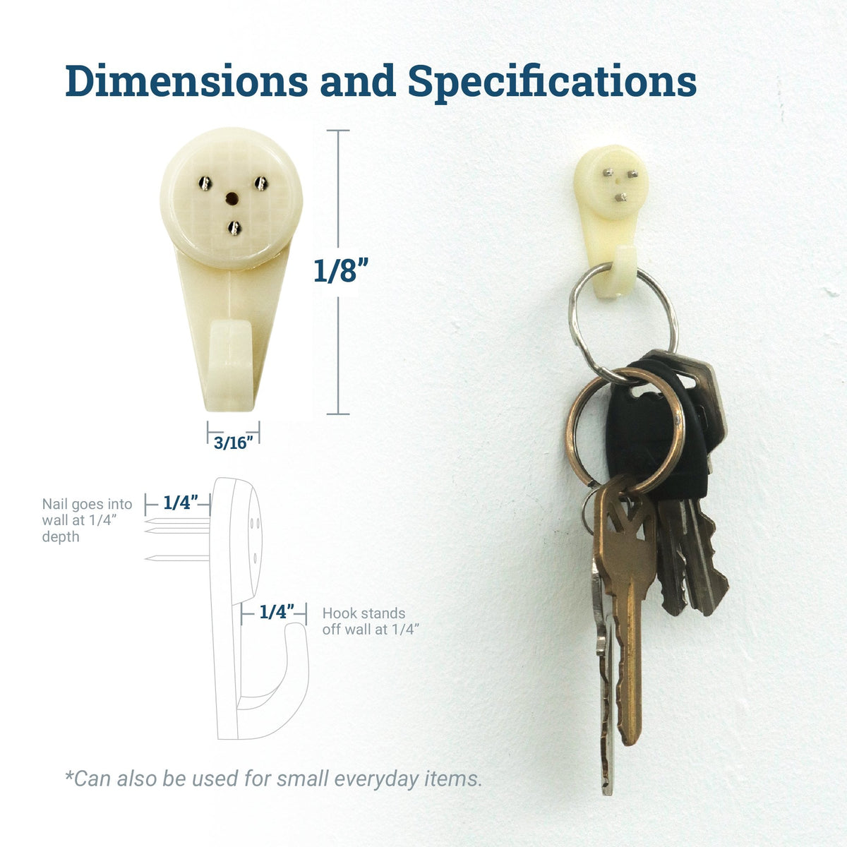 Hardwall Plastic Hook Small - S-HWR-209X - Picture Hang Solutions