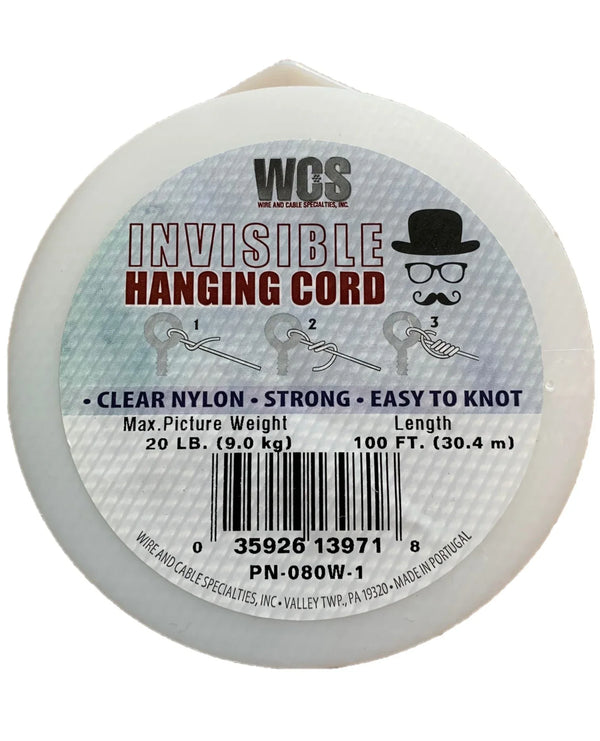 Nylon Invisible Hanging Cord - 100 Feet - Supports 20 Lbs - Picture ...