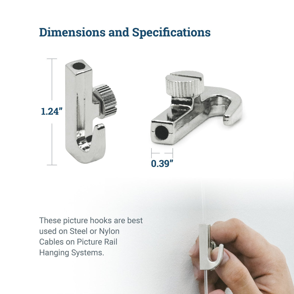 J Hook Side Screw - GSH-J - Picture Hang Solutions