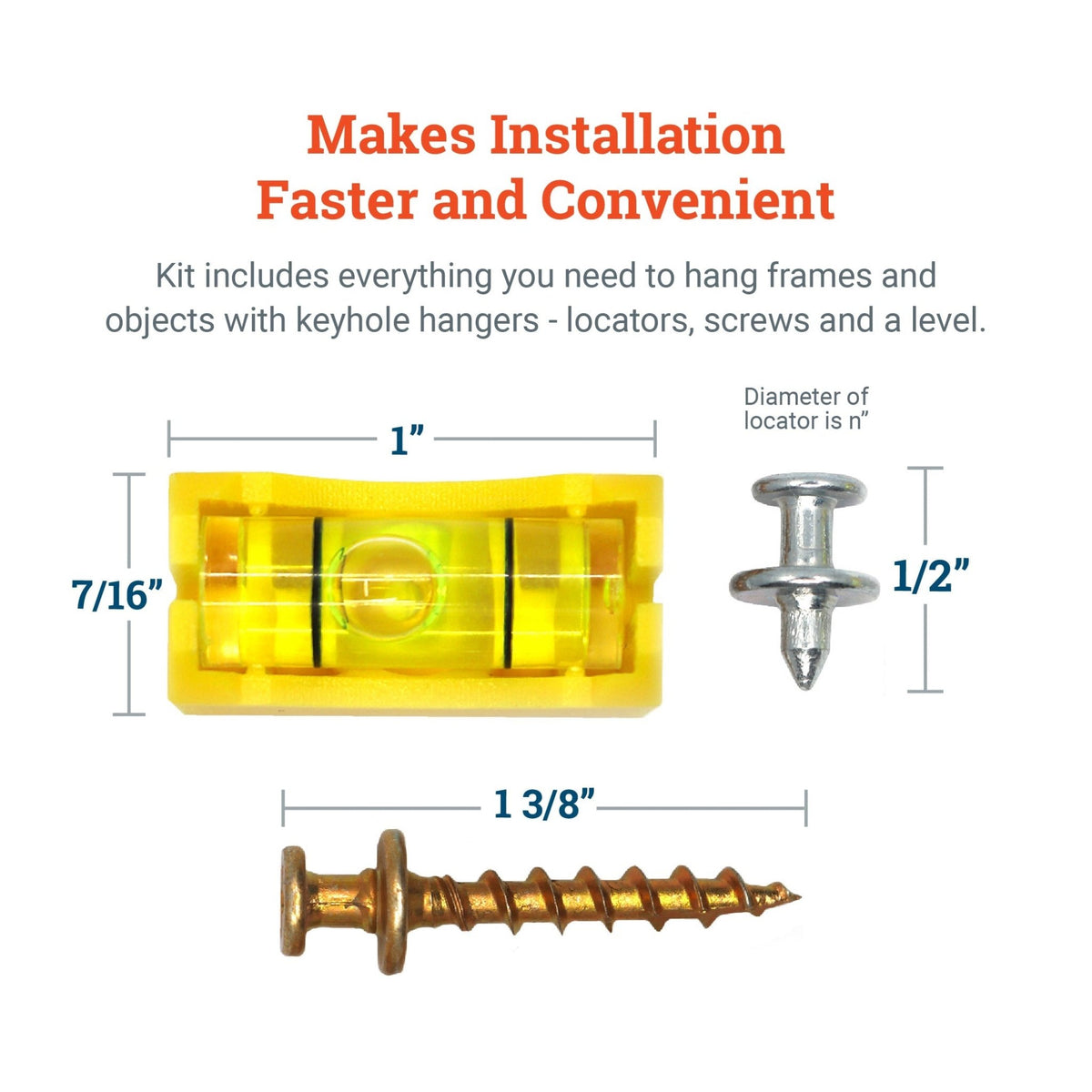 Keyhole Frame Hanging Kit - Keyhole Slot Marking Tool Set - For Up to 3 Frames - HWR-KHLKIT - Picture Hang Solutions