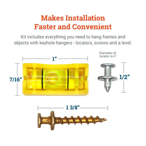 Keyhole Frame Hanging Kit - Keyhole Slot Marking Tool Set - For Up to 3 Frames - S-HWR-KHLKIT - Picture Hang Solutions