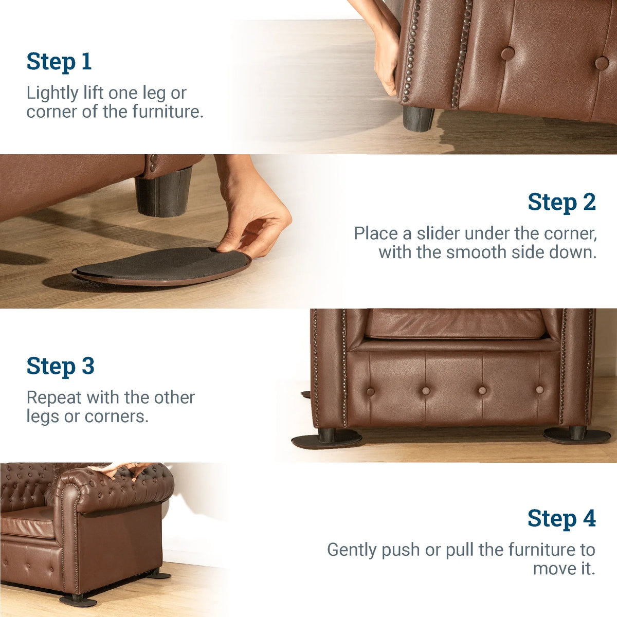 Large Furniture Sliders for Carpet - S-VSLIDERLG2 - Picture Hang Solutions