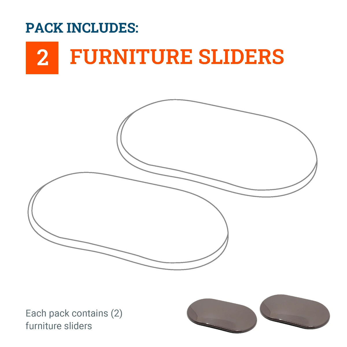 Large Furniture Sliders for Carpet - S-VSLIDERLG2 - Picture Hang Solutions