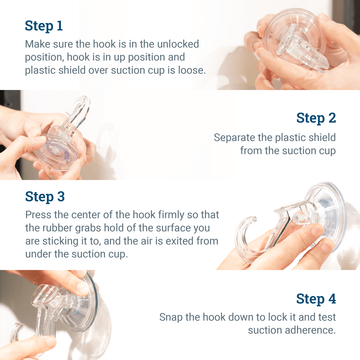 Large Plastic Suction Cup Hook - S-HWR-SUCL - Picture Hang Solutions