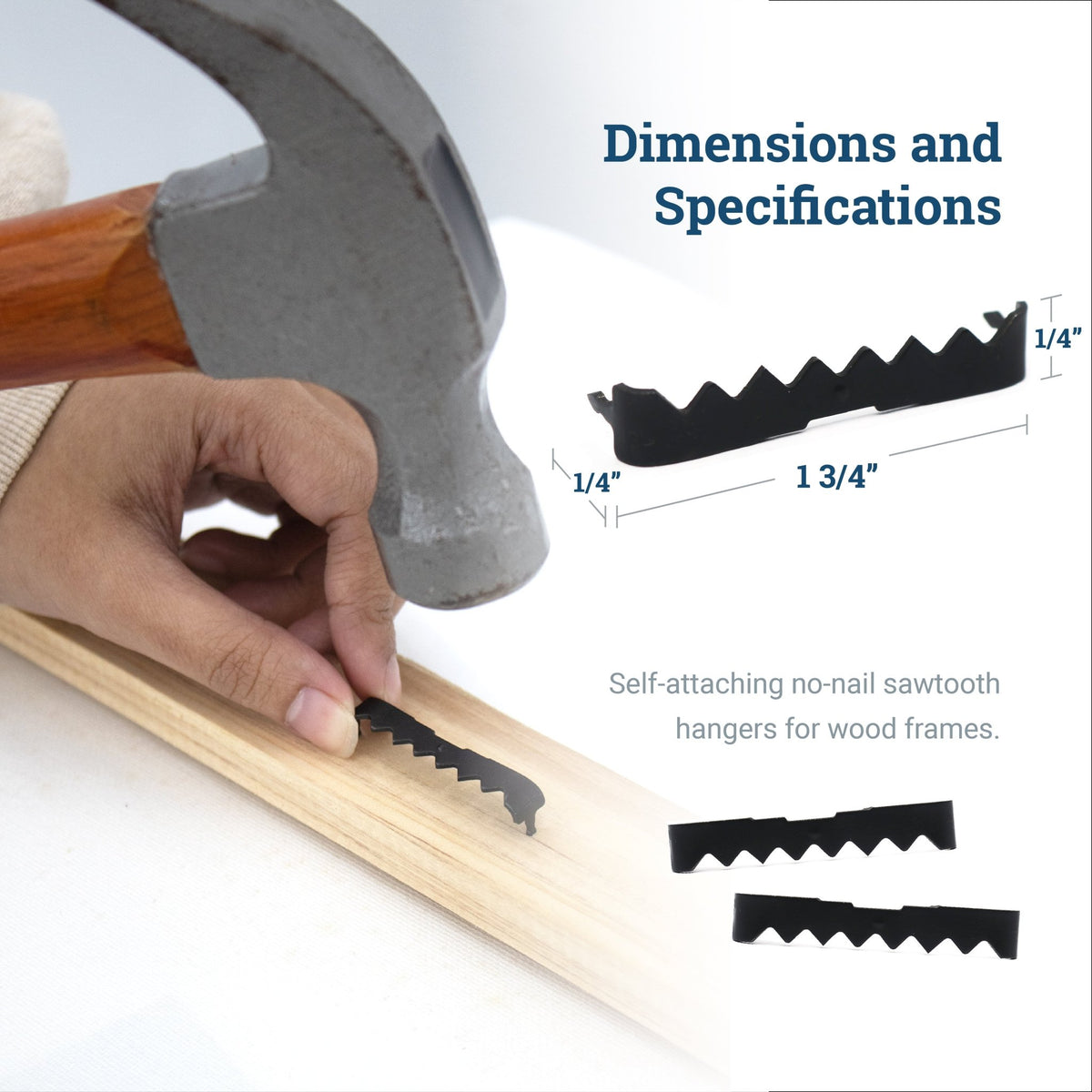 Large Sawtooth Nailess Black - HWR-3920X - Picture Hang Solutions