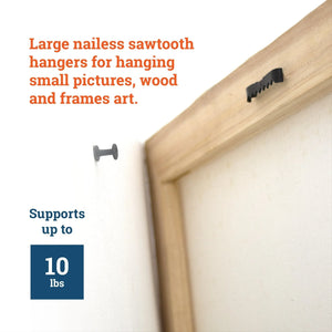 Large Sawtooth Nailess Black - S-HWR-3920X - Picture Hang Solutions