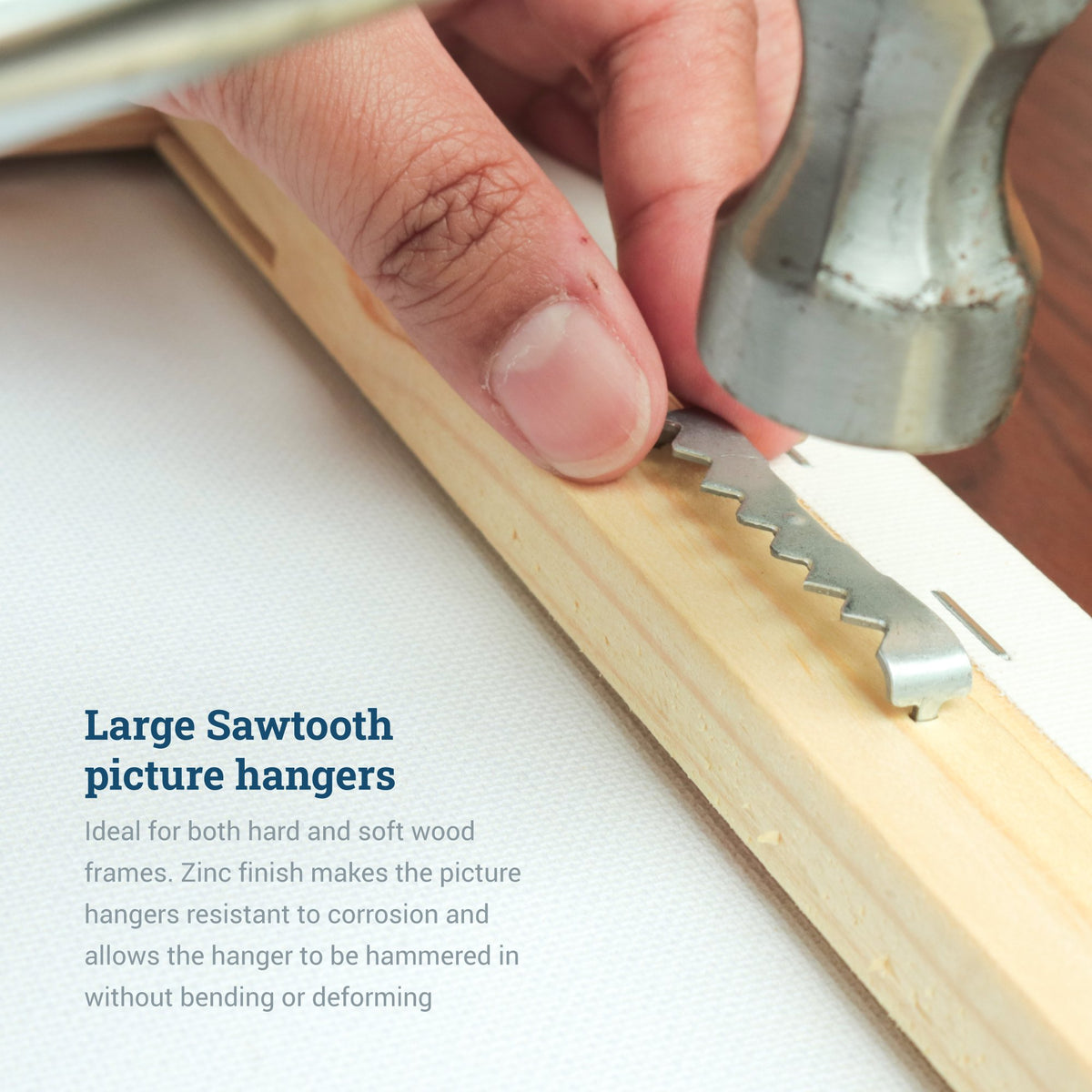 Large Sawtooth Nailess Silver - HWR-2920X - Picture Hang Solutions