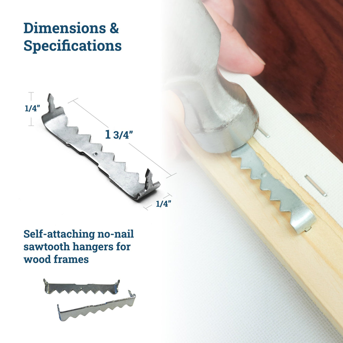 Large Sawtooth Nailess Silver - HWR-2920X - Picture Hang Solutions