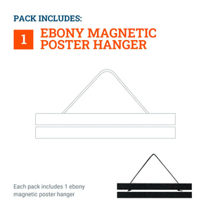 Magnetic Poster Hanger Ebony - S-HWR-MAGPOSTE - Picture Hang Solutions