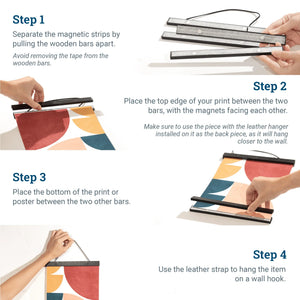 Magnetic Poster Hanger Ebony - S-HWR-MAGPOSTE - Picture Hang Solutions