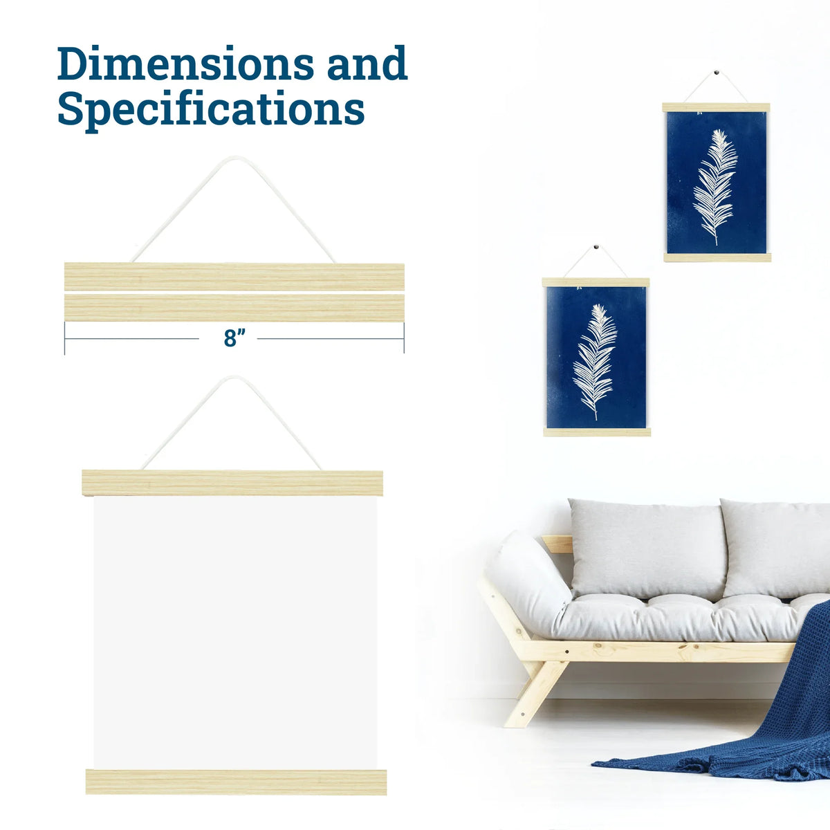 White Wash Magnetic Poster Hanger | Picture Hang Solutions