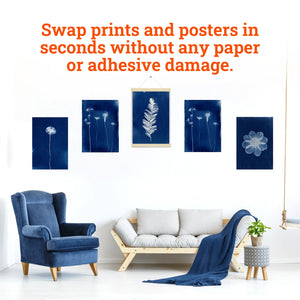 Magnetic Poster Hanger White Wash - S-HWR-MAGPOSTW - Picture Hang Solutions