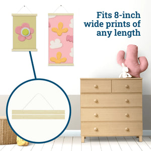 Magnetic Poster Hanger White Wash - S-HWR-MAGPOSTW - Picture Hang Solutions