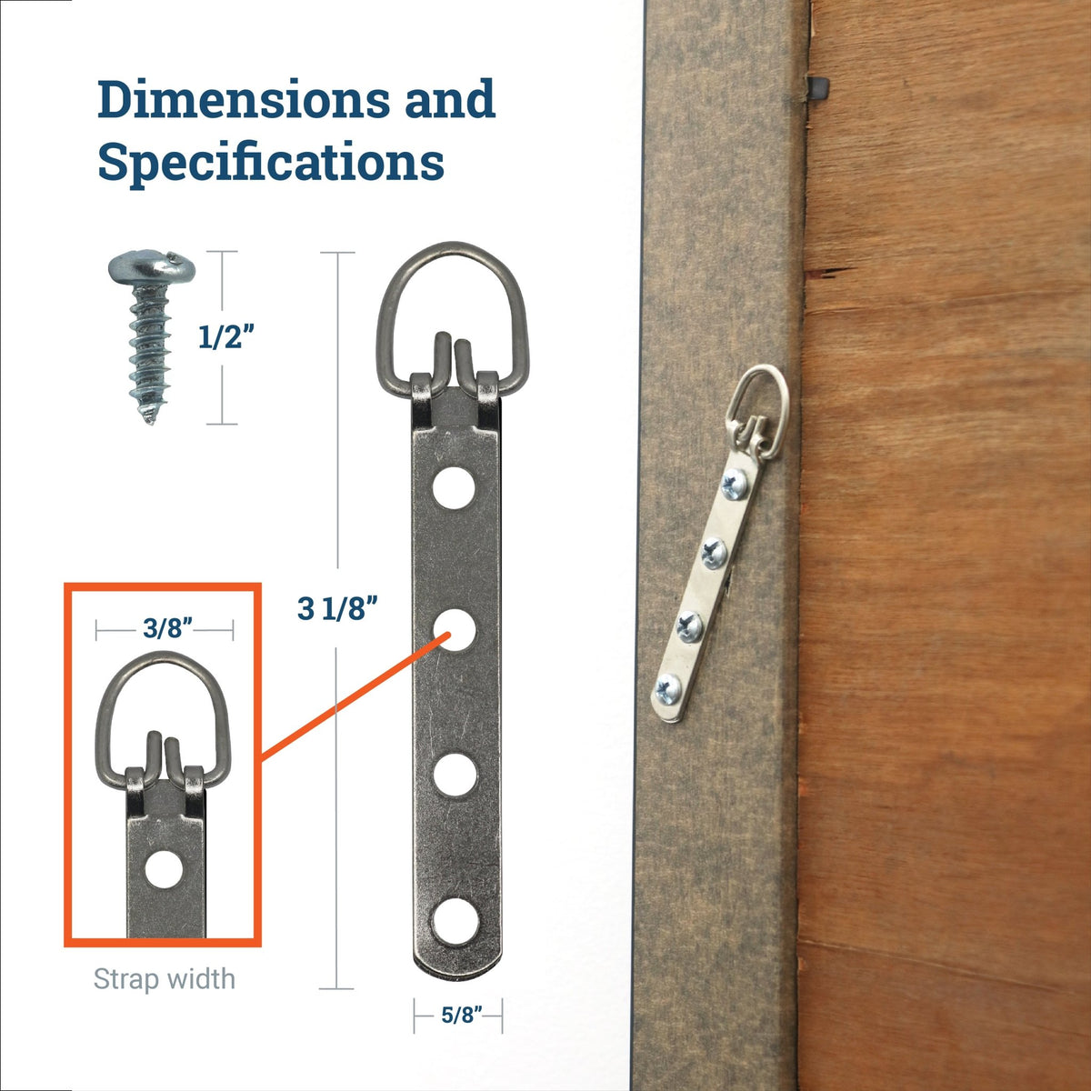 Medium Strap Hanger - HWR-800X - Picture Hang Solutions