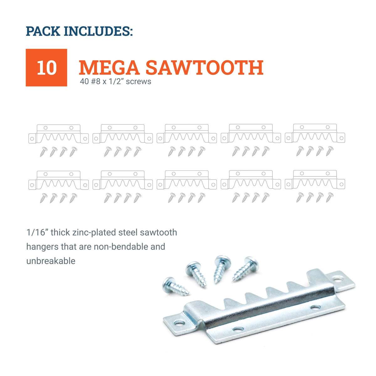 Mega Sawtooth Hanger - HWR-130X - Picture Hang Solutions