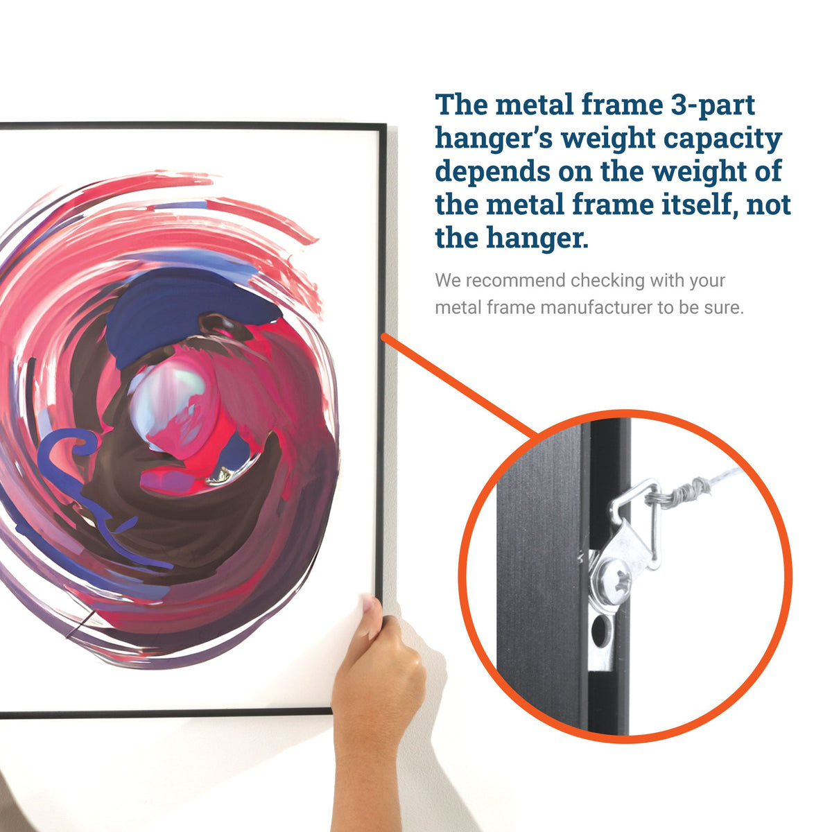 Metal Frame 3 - Part Hanger - S-HWR-4260X - Picture Hang Solutions