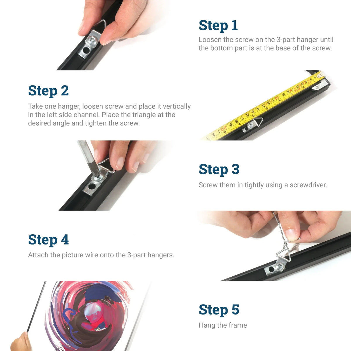 Metal Frame 3 - Part Hanger - S-HWR-4260X - Picture Hang Solutions