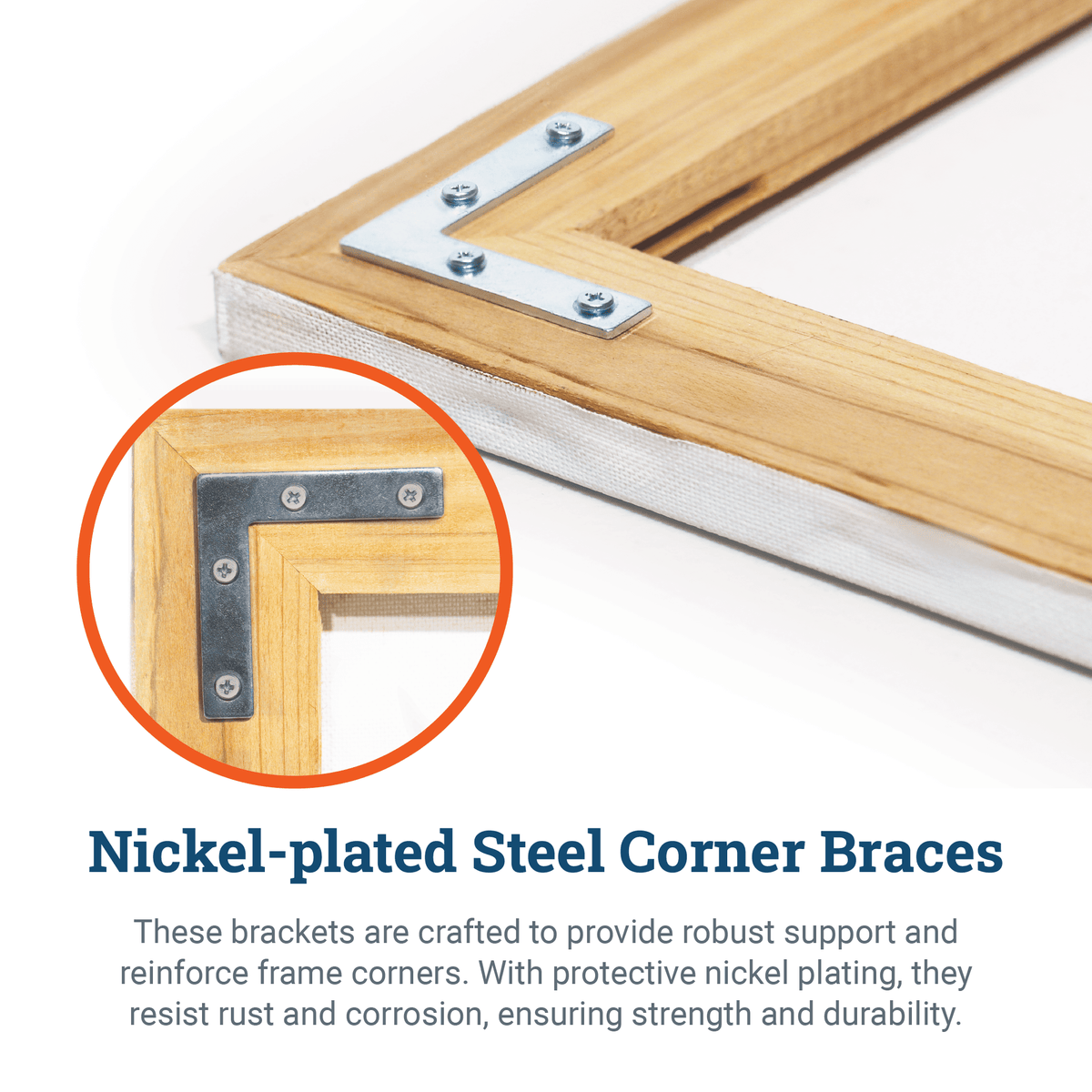 Metal Frame Corners with Screws (2 Brackets with 8 Screws) - S-HWR-FRC - Picture Hang Solutions