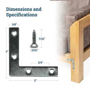 Metal Frame Corners with Screws (2 Brackets with 8 Screws) - S-HWR-FRC - Picture Hang Solutions