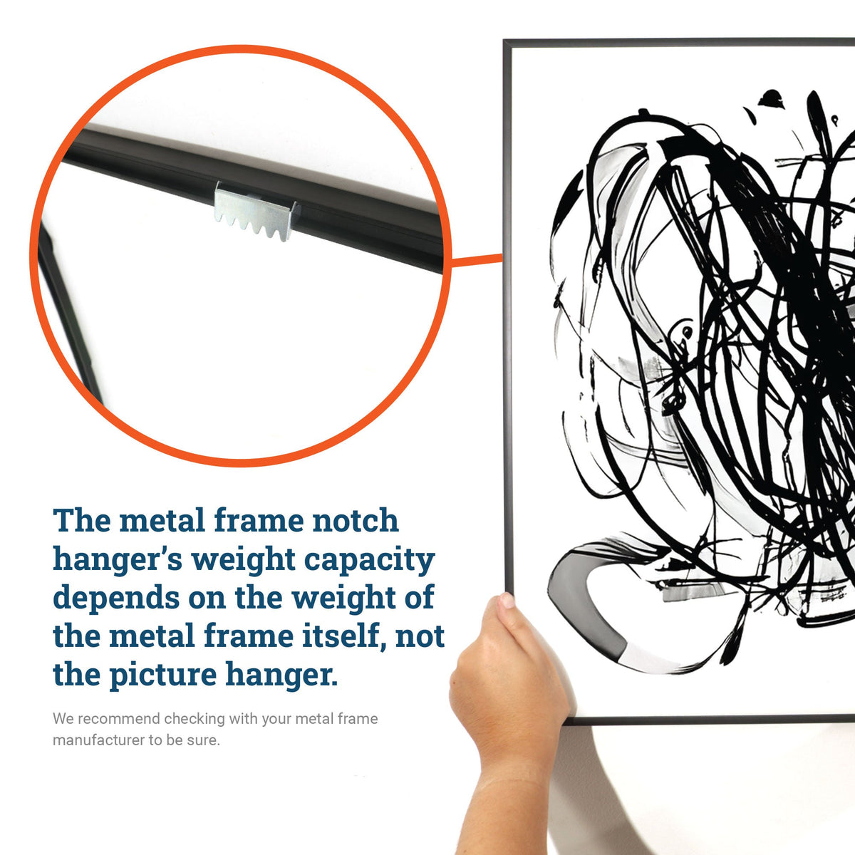 Metal Frame Notch Hanger - S-HWR-09X - Picture Hang Solutions