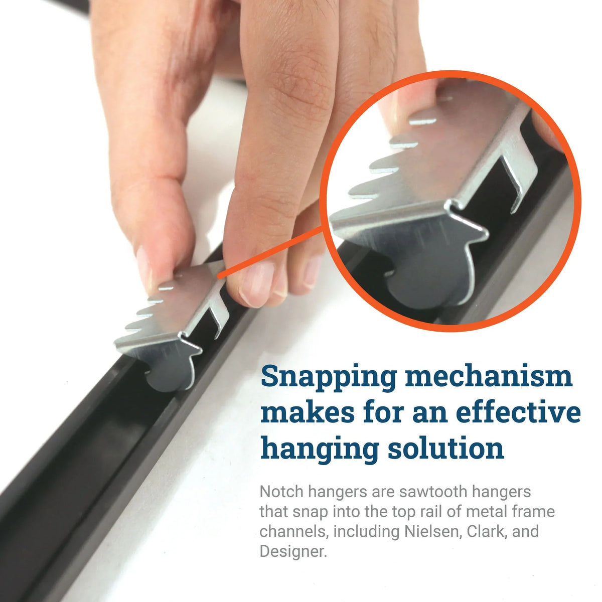 Metal Frame Notch Hanger - S-HWR-09X - Picture Hang Solutions