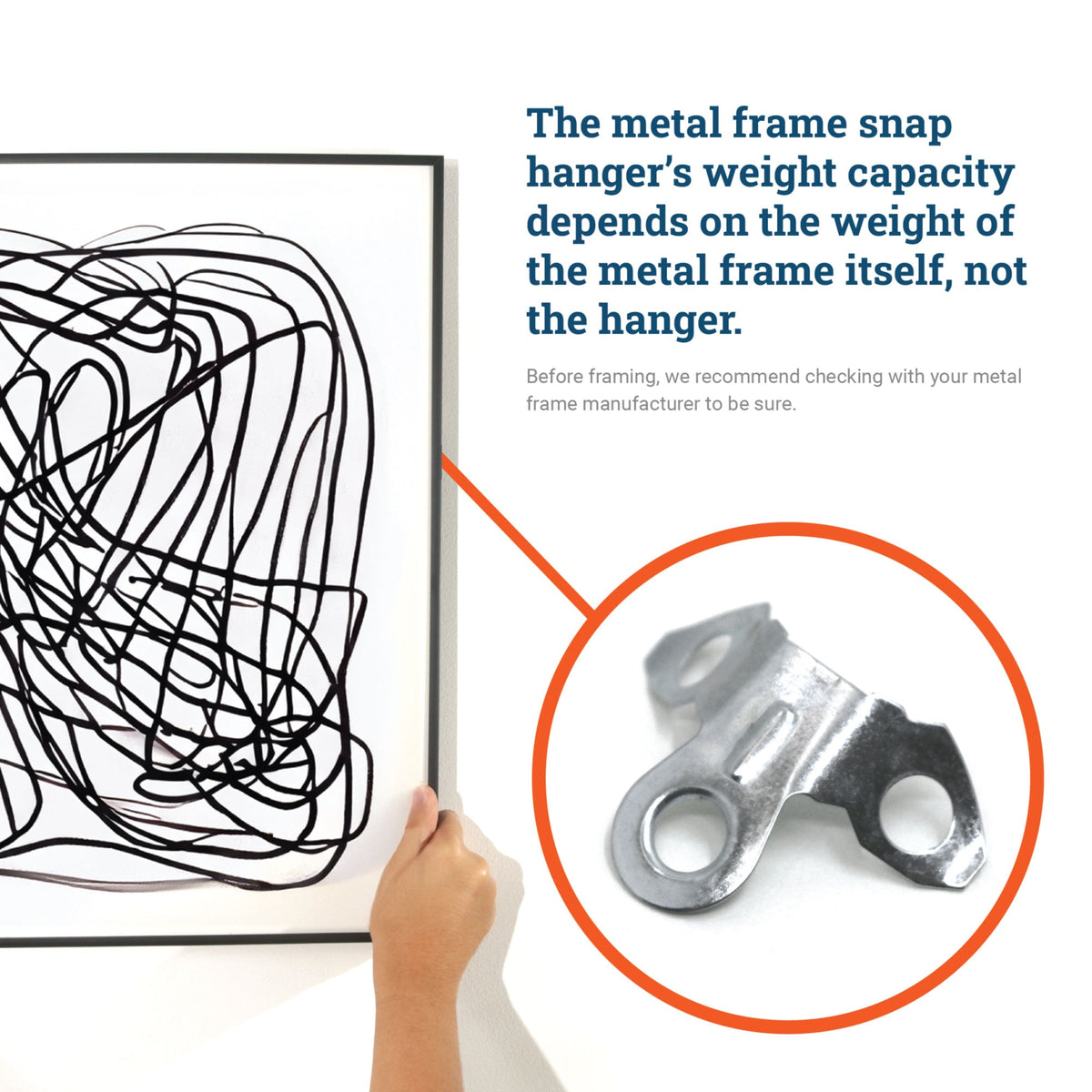 Metal Frame Snap Hanger - S-HWR-05X - Picture Hang Solutions