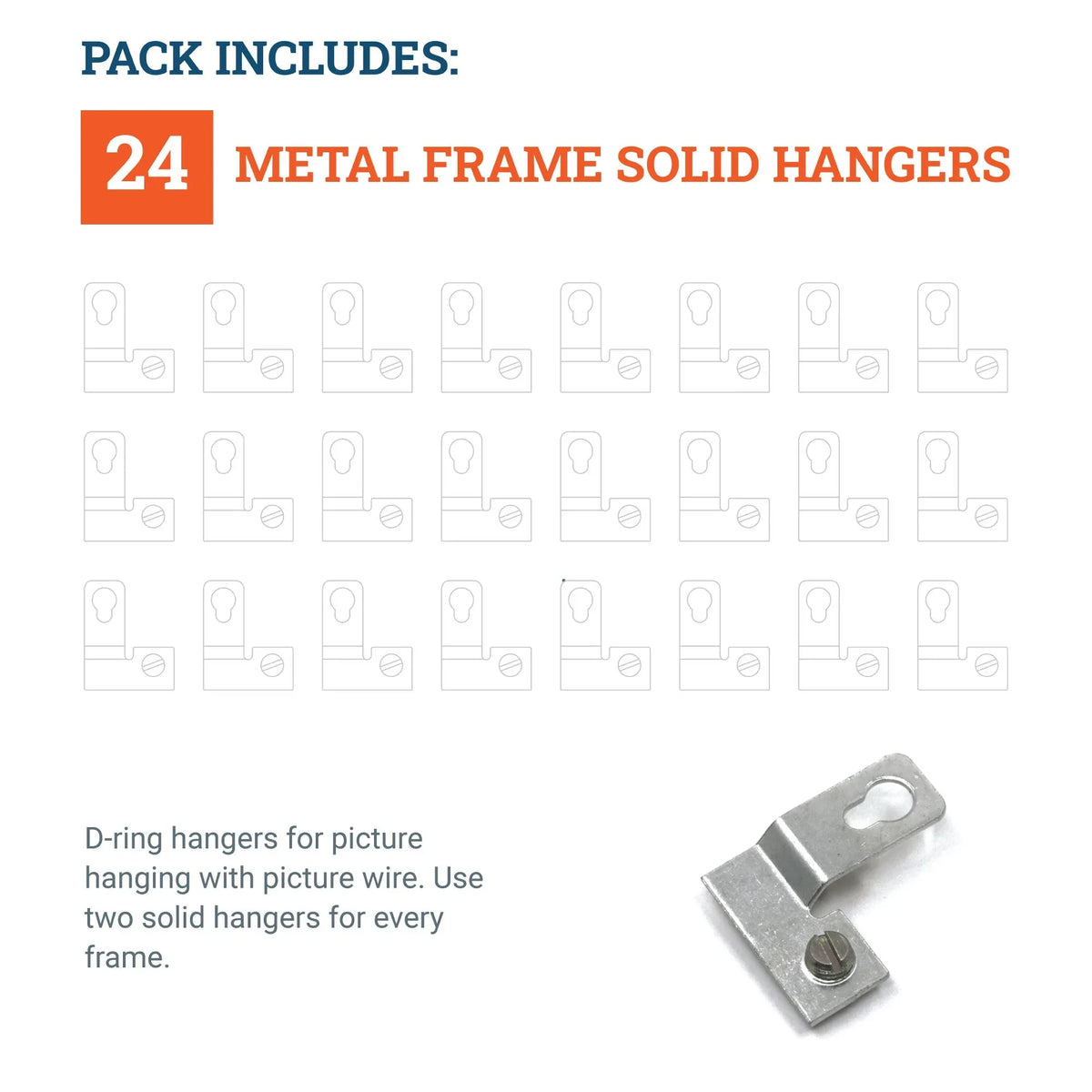 Metal Frame Solid Hanger - S-HWR-4258X - Picture Hang Solutions