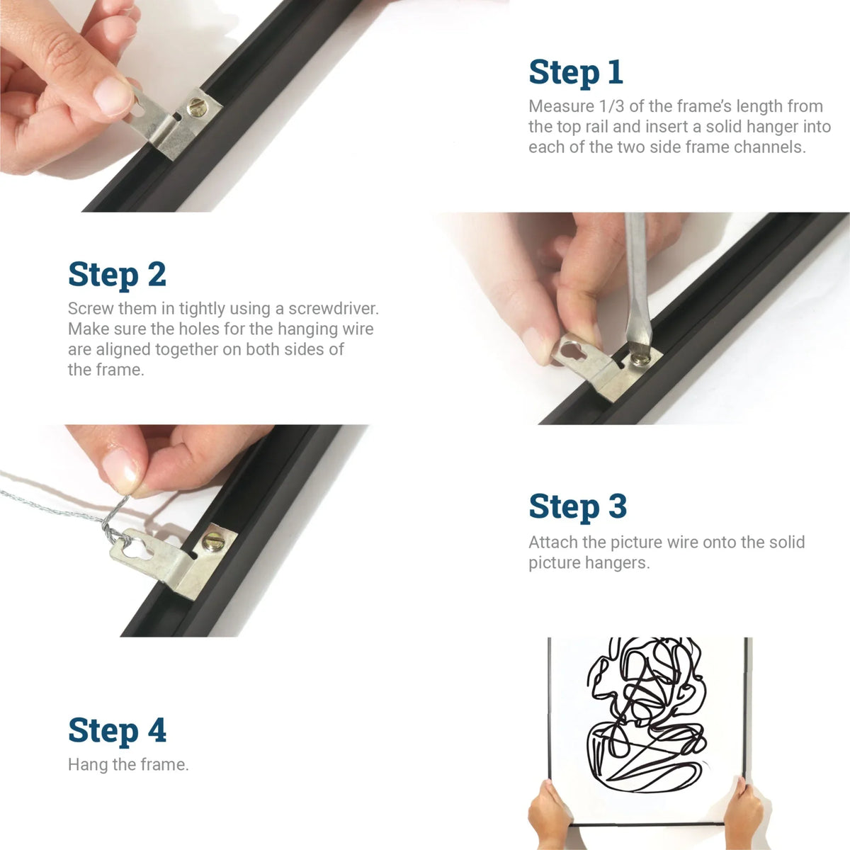 Metal Frame Solid Hanger - S-HWR-4258X - Picture Hang Solutions