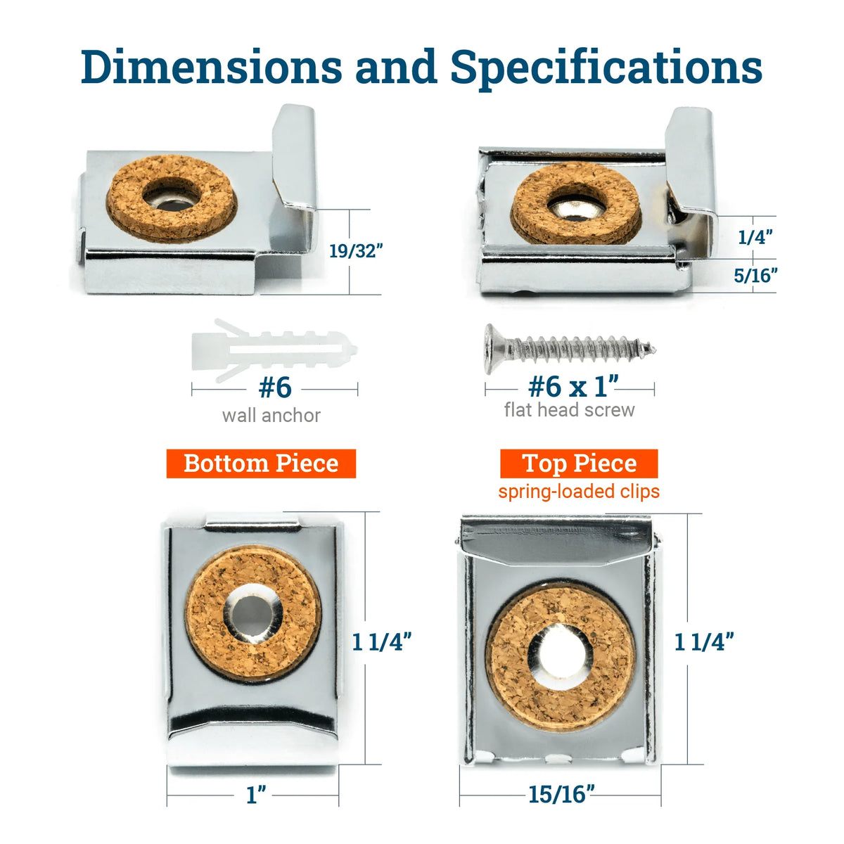 mirror mounting hardware weight capacity chart