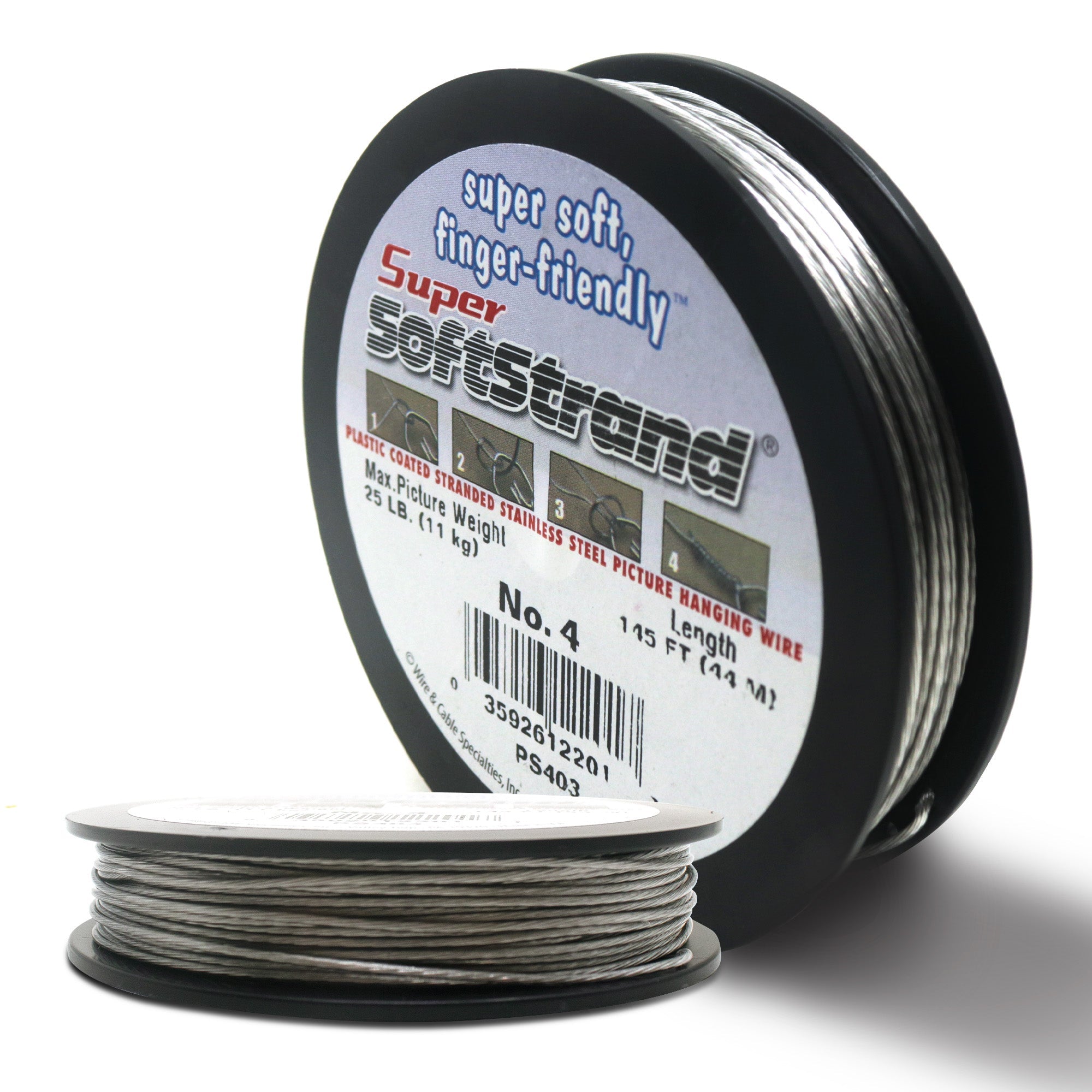 No. 4 Vinyl Coated Stainless Wire Small 145ft - WIRE-6403 - Picture Hang Solutions