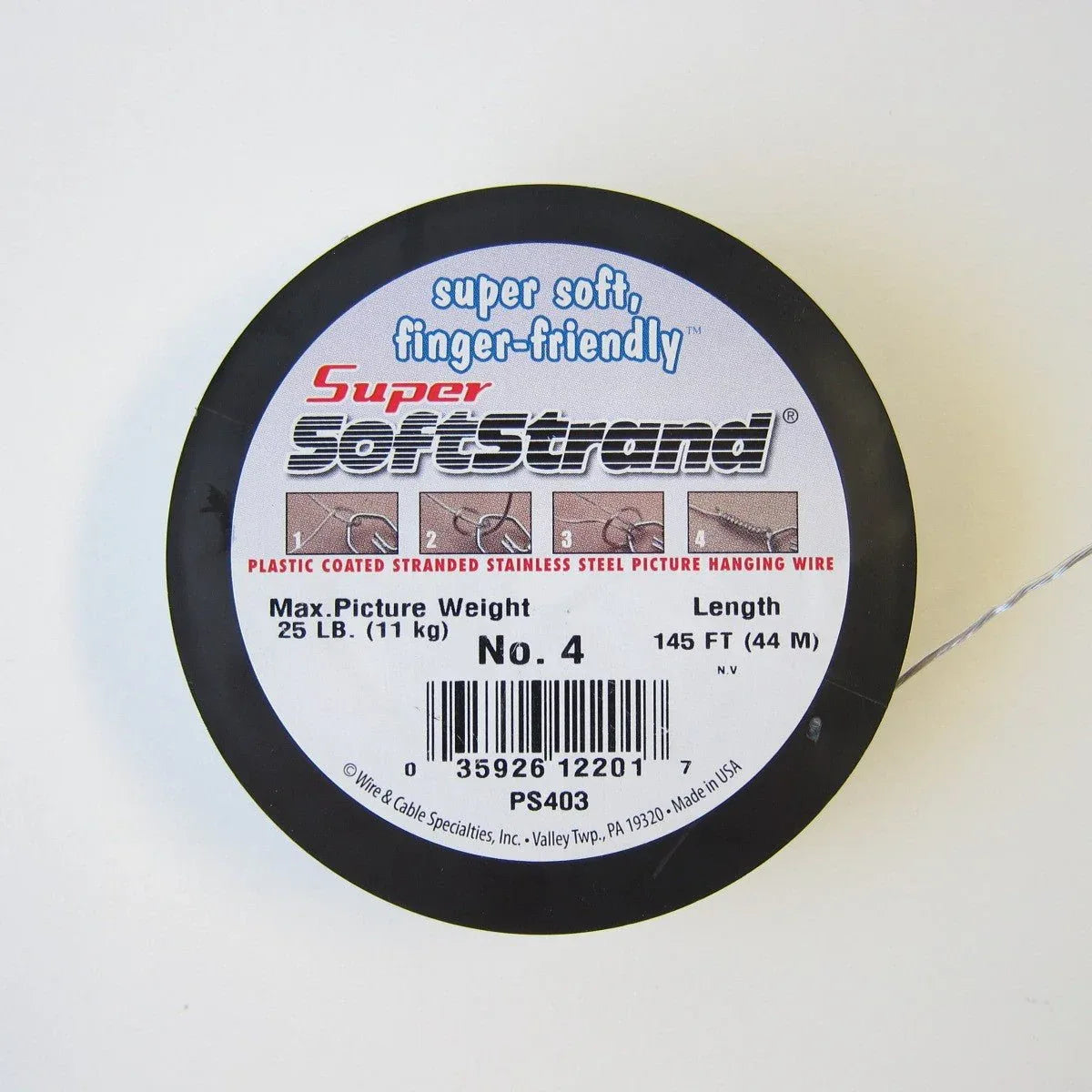 No. 4 Vinyl Coated Stainless Wire Small 145ft - S-WIRE-6403 - Picture Hang Solutions