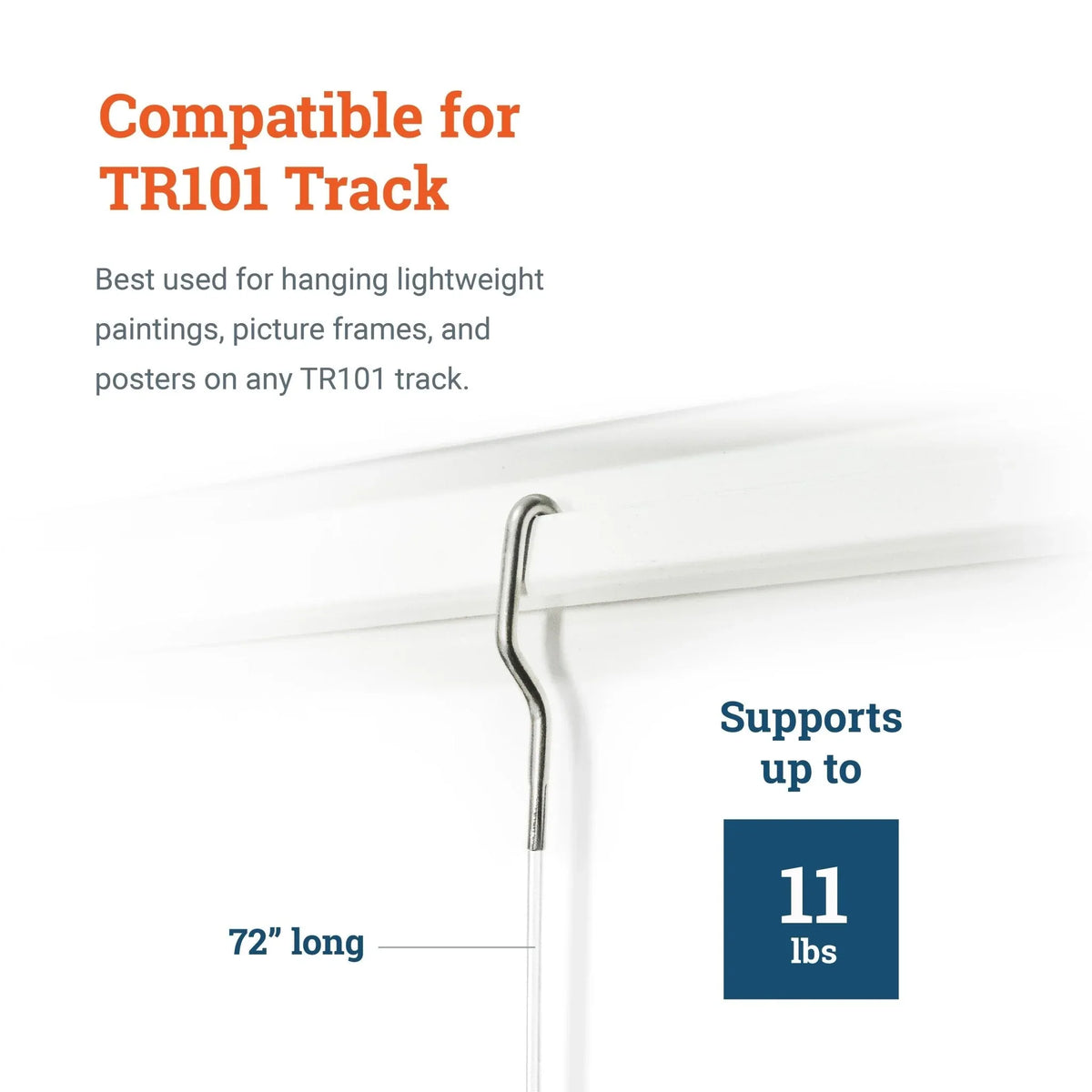 Nylon Cord 72 - Inch With Large Hook - S-GSC-N004 - Picture Hang Solutions