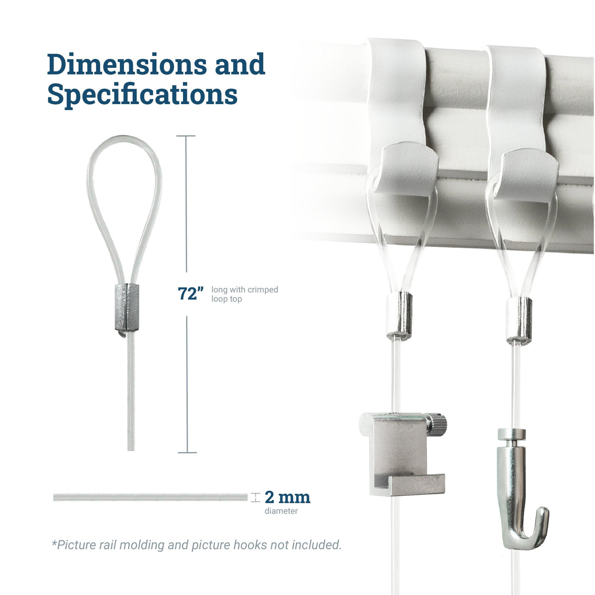 Nylon Loop Cable 72 inch - GSC-N72 - Picture Hang Solutions