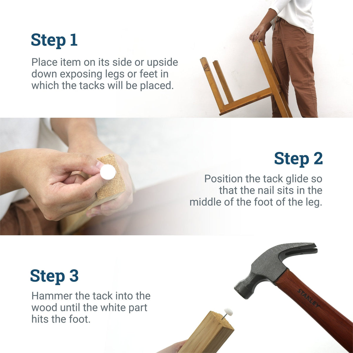 Plastic Headed Tack Glide - S-HWR-TACK-8 - Picture Hang Solutions