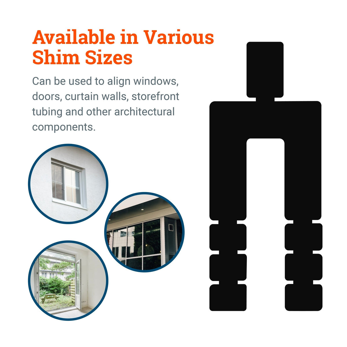 Plastic Structural Shimstack - 16 Pack - Adjustable Plastic Shims - 1/16” Thickness with 5/8 “ Slot Width - SHIM-116 - Picture Hang Solutions