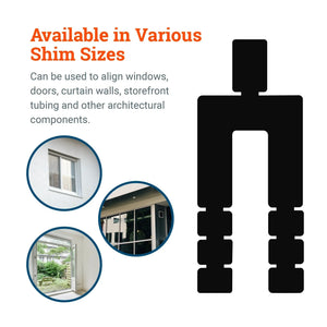 Plastic Structural Shimstack - 16 Pack - Adjustable Plastic Shims - 1/16” Thickness with 5/8 “ Slot Width - S-SHIM-116 - Picture Hang Solutions