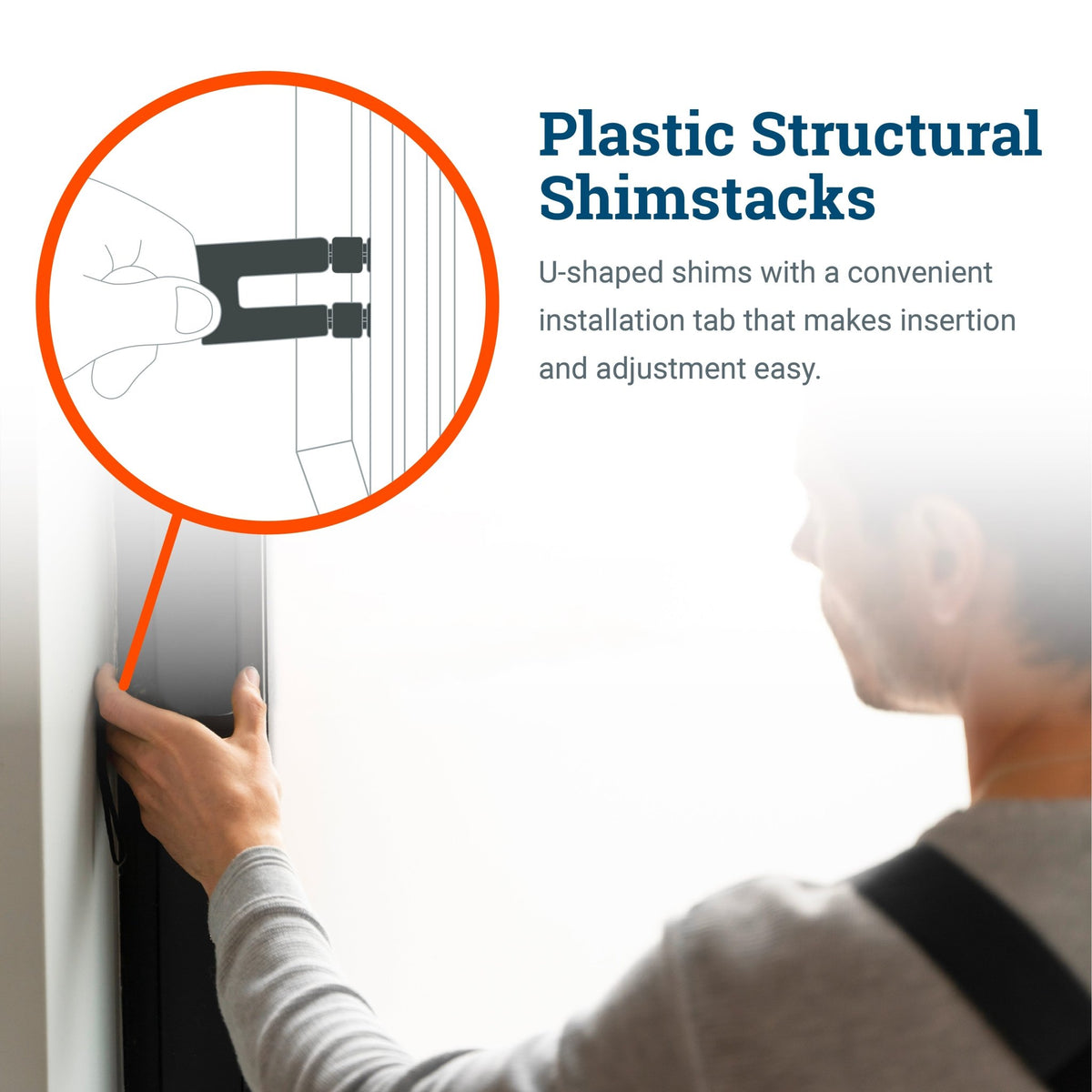 Plastic Structural Shimstack - 16 Pack - Adjustable Plastic Shims - 1/16” Thickness with 5/8 “ Slot Width - SHIM-116 - Picture Hang Solutions