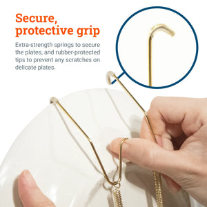 Plate Hangers for Decorative Hanging - Includes Brass Hook and Nail - S-HWR-138 - Picture Hang Solutions