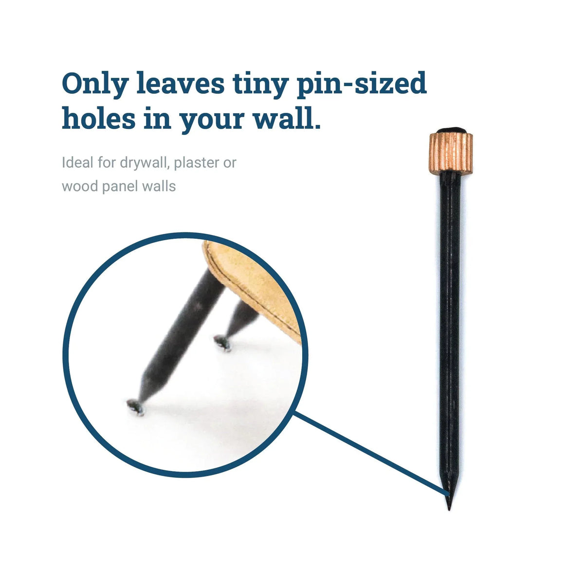 Pro Brass Hook Nails - 100 Pack - S-BH-PRONAIL - Picture Hang Solutions