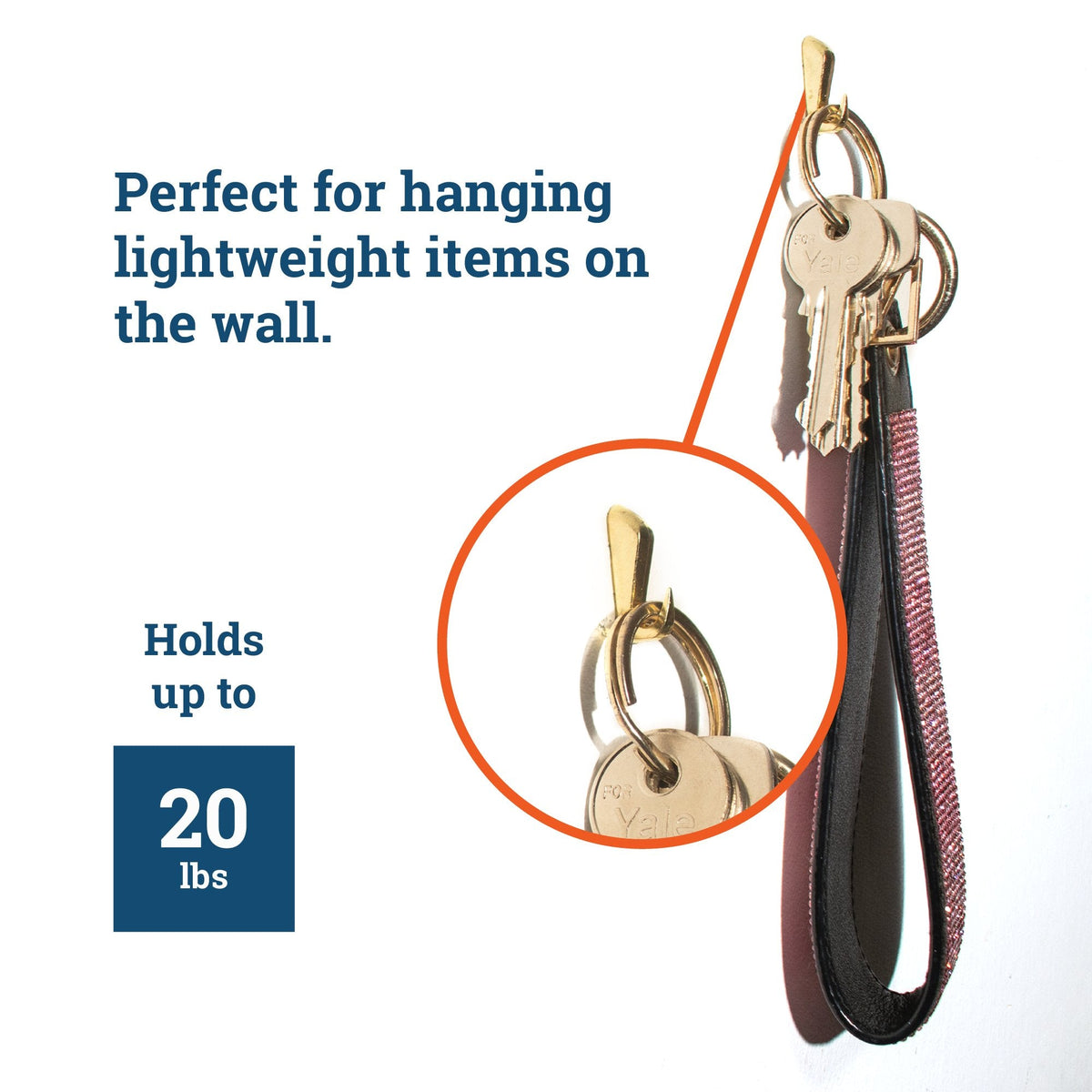 Push Pin Hooks for Lightweight Hanging - Supports up to 20 lbs - S-HWR-PPINX - Picture Hang Solutions