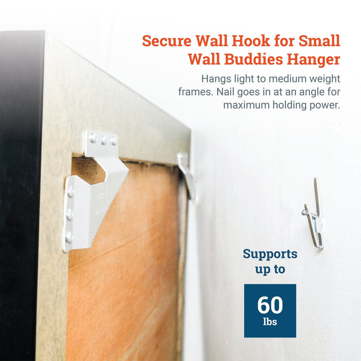 Replacement Hook/Nail Pair for Large Wall Buddies - WB-HookLg - Picture Hang Solutions