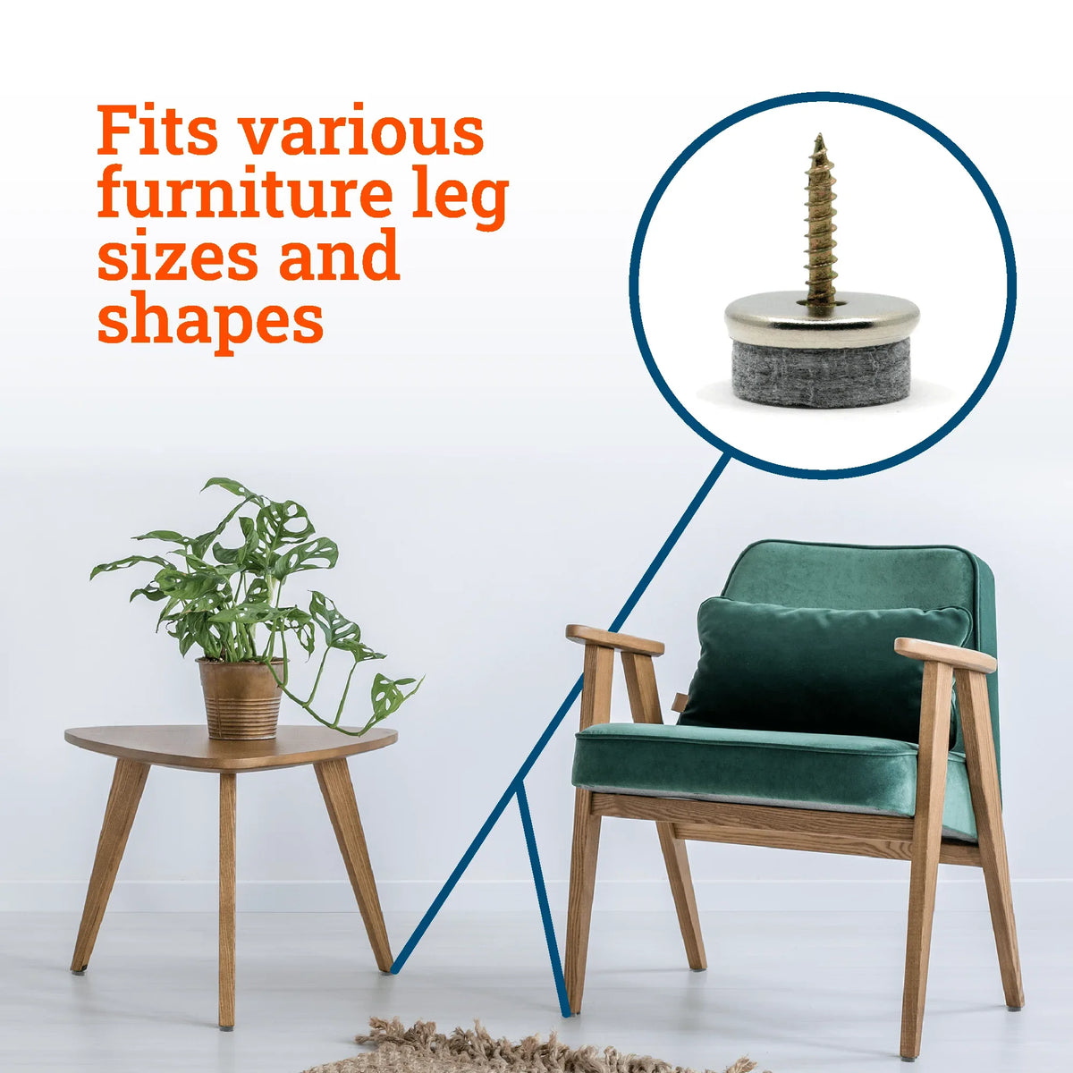 Screw - On Furniture Felt Pads -  - Picture Hang Solutions