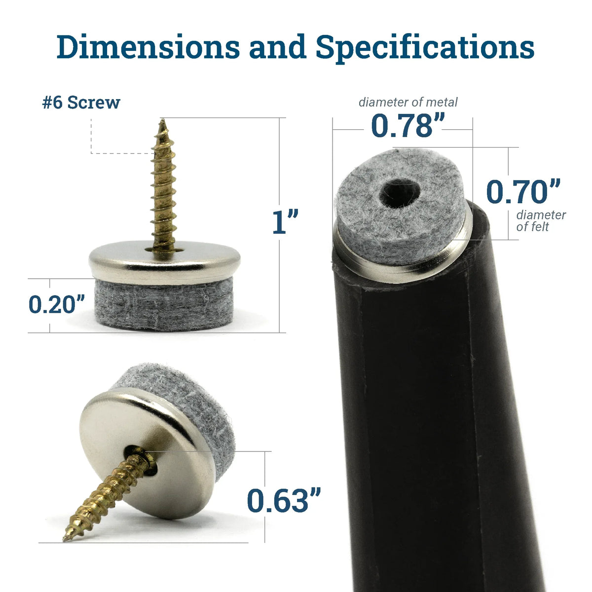 Screw - On Furniture Felt Pads -  - Picture Hang Solutions